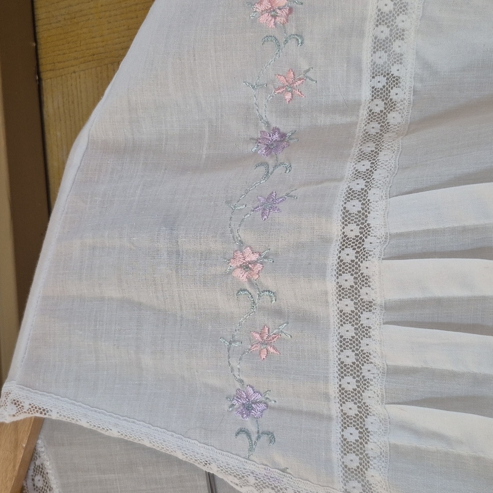 Contemporary Usa Vintage Cotton Sleep Dress Lace Embroidery Detail Cottagecore L - Picture 6 of 14